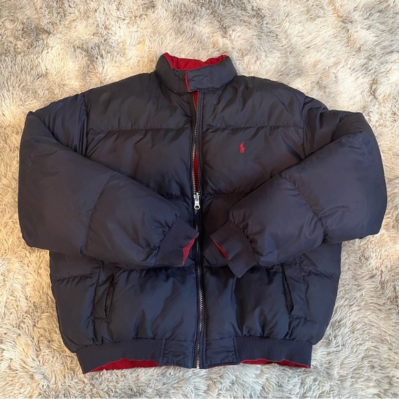 Polo Ralph Lauren Other - Vintage Reversible Polo Ralph Lauren Navy/ Red Puffer Jacket